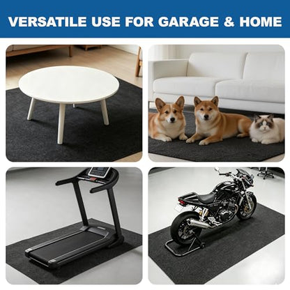 Garage Floor Mats 59" x 72"- Premium Felt + Rubber Backing Oil Absorbent Contain Liquid Waterproof Washable Reusable Non-Slip Pad for Car Maintenance Under Vehicle Spot Protection - size: 4'11" x 6'