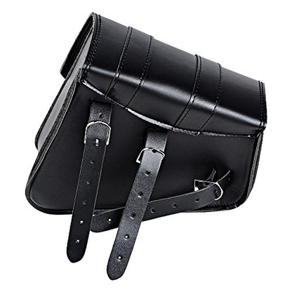 Left Right Black PU Leather Solo 2-Straps Swing Arm Saddlebag Tool Bag for Harley Sportster XL883 XL1200 - size: Left & Right without Side Storage