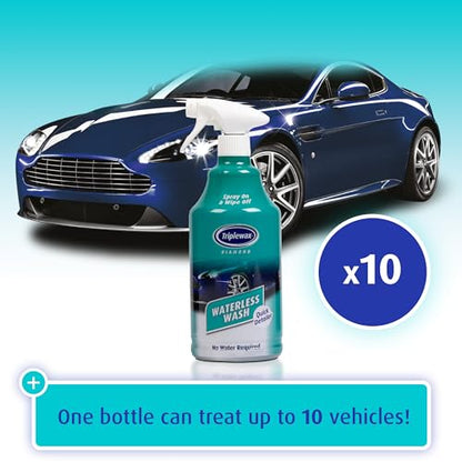Triplewax Waterless Wash – No-Rinse Car Cleaner for Instant Shine and Dirt Removal, 34 fl oz