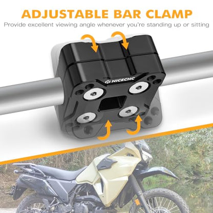 NICECNC 14MM GPS Adjustment Bracket GPS Fixed Rod Clamp Compatible with Kawasaki KLR650 2022 2023, 6061 Billet Aluminum, CNC-machined, with Necessary Stainless Steel Hardware, Black