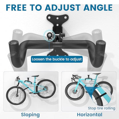 Housolution Bike Wall Mount - [1 Pack] EVA Foam Padded up to 48.5 lbs, Carbon Steel, Valve Mechanism, Heavy-Duty Adjustable Bike Wall Hanger for Road, Mountain and Hybrid Bikes, Garage & Apartment - size: 1 pack
