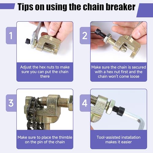 35 Chain Mini Bike Chain Breaker Compatible with Coleman CT100U CC100X Baja Doodlebug DB30 Motovox MBX10 MBX11 Predator 97cc 100cc Monster Mega Moto MM-B80 105cc Minibike Powersports Parts - color: Gold