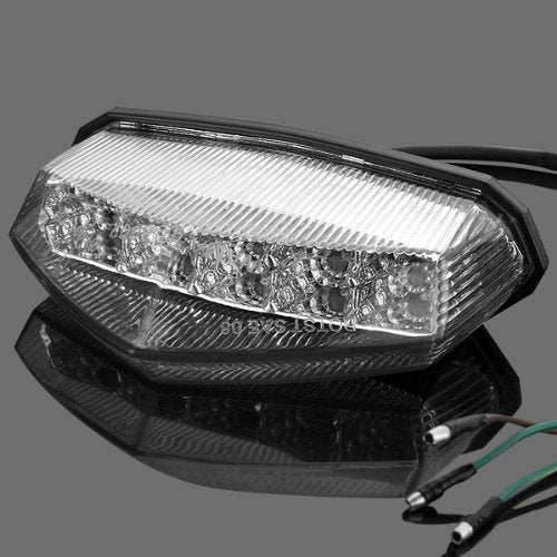 Astra Depot 1x Universal Clear Lens 10 Red LED Brake Stop Running Rear Tail Light For Motorcycle Standard Sport ATV Quad Dirt Bike
