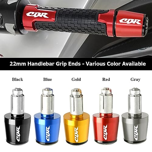2pcs Motocycle Handlebar Grip Ends 7/8" 22mm for H-onda CBR60F CBR125R CBR150R CBR250R CBR400 NC23 NC29 F2 F3 F4 F4i CBR600RR CBR900RR CBR954RR CBR1000RR (Blue) - color: Grip End - Blue