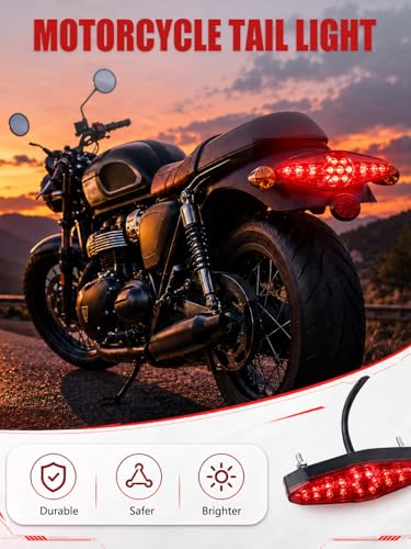 Watris Veiyi 12V Motorcycle Rear Brake Tail Light, Universal 15 LED Led Tail Brake Light for ATV Dirt Bike(Red)
