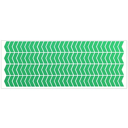 LiteMark Reflective Green Chevron Shapes Sticker Decals for Helmets, Bicycles, Strollers, Wheelchairs and More - color: Green