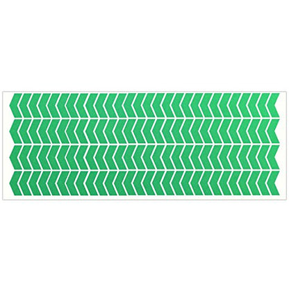LiteMark Reflective Green Chevron Shapes Sticker Decals for Helmets, Bicycles, Strollers, Wheelchairs and More - color: Green