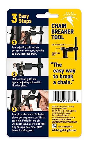 White Lightning Chain Breaker Tool, Black, Tool and Spare Link