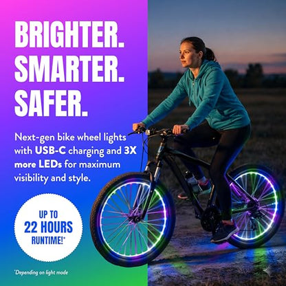 Activ Life LED Bike Wheel Lights with Batteries Included! Get 100% Brighter and Visible from All Angles for Ultimate Safety & Style (1 Tire Pack) - color: Pastel