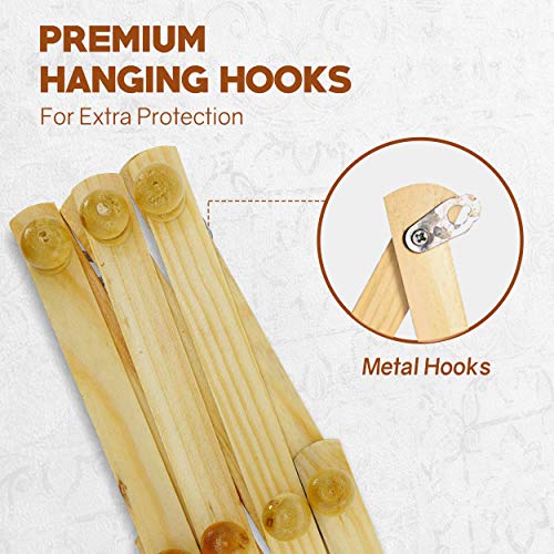 Set of 4 RAM-PRO Accordion Style Wood Expandable Wall Rack for Hat, Cap, Belt, Umbrella Coffee Mug Jewelry Hanging Wooden Pegs - style: 4 Pack