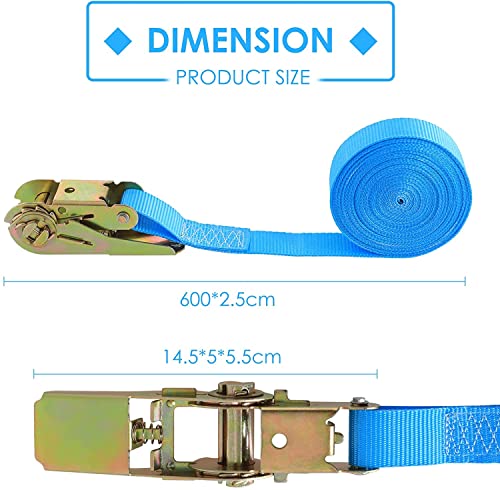TLGREEN 10 Pcs 1" x 20' Ratchet Staps, Luggage Tie Down Straps, No Hook, Ratchet Strap Heavy Duty,1760 Break Strength Endless Ratchet Straps, Tie-Down Straps for Motorcycles, Trailer, Kayak, Blue - color: Blue
