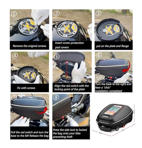 Detachable Quick Lock Flange Tank Bag Luggage Fit For CFMOTO 450SR 450SRS 450SS 650MT 800MT 250NK 650NK 250SR(B-TYPE)
