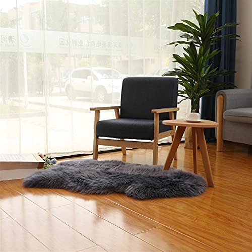 Real Genuine Sheepskin Rug Natural Fur Rug Sheep Skin Rugs Full Sheepskin Rugs Authentic Sheep Skin Throw Lambskin Seat Covers for Chairs Wool Seat Pad Cushion Blue Gray (2.3X3.28 ft) - color: 9