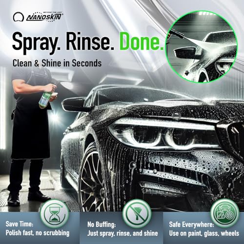 Nanoskin Ultra Line SUPER CHARGER SiO2 Touchless Spray-On/Rinse-Off Sealant 32 Oz - Car Wash Paint & Glass Spray for Car Detailing | Safe for Cars, Trucks, Motorcycles, RVs & More | 100:1 Dilution - size: 32 Fl Oz (Pack of 1)
