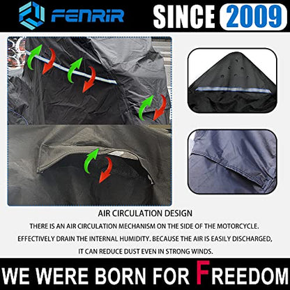 FENRIR 111" Trike Motorcycle Cover Waterproof Outdoor Storage Exhaust Pipe Anti-Scalding Antenna Hole Compatible with Harley Davidson Freewheeler TRI Glide Ultra Road Glide3 Trike Goldwing Roadmaster - size: Trike Motorcycle 111"X43.3"X43.3”