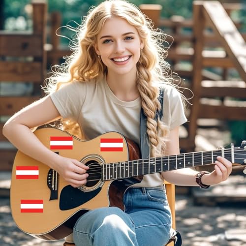 4 PCS Flag Stickers - Austria Flag Stickers Decals for Cup Computer Laptop Car Bumper Window Helmet Musical Instrument with Smooth Surface - size: Austria