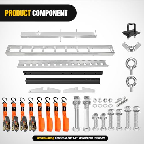 Nilight Motorcycle Hitch Carrier 400LBS, Lightweight Robust Aluminum Dirt Bike Hitch Hauler with 55.11" Longer Ramp, Pin Lock, Tie-Down Strap and Tightener, 2" Receiver, 5" Wide Tire - color: Motorcycle Hitch Carrier Aluminum 400 LBS