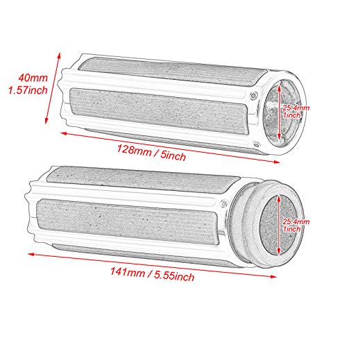 1" Electronic Throttle Defiance Handlebar Grips 25mm Hand Grips Fit for Harley Touring Street Glide Road King Road Glide Electra Glide - color: #4 Chrome