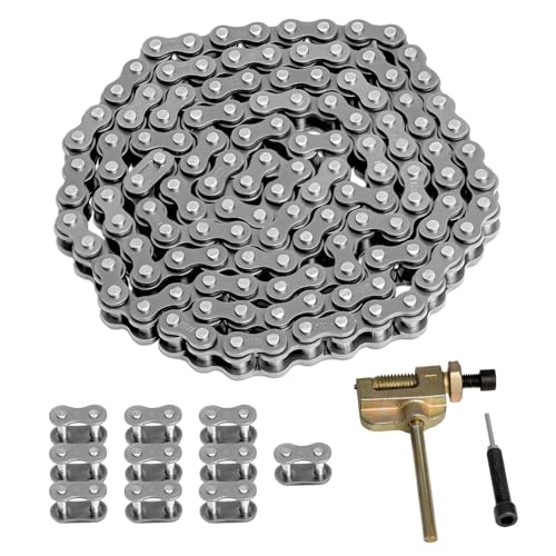 25 Roller Chain 132 Link with 10 Master Links and Chain Breaker, #25 Drive Chain Compatible with Razor MX500 MX650 SX500 Dirt Bike XRF500 MiniMoto, Fit for Motocross/Mini Bikes/Electric Dirt Bikes - size: 132Link