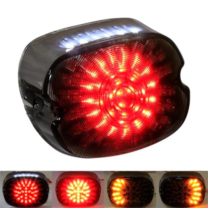 Motorcycle LED Rear Tail Light Red Strobing Turn Signal Brake Lights Low Profile Replacement for Harley Dyna Sportster 883 1200 Road King Tour Glide Road Glide Road King - color: black