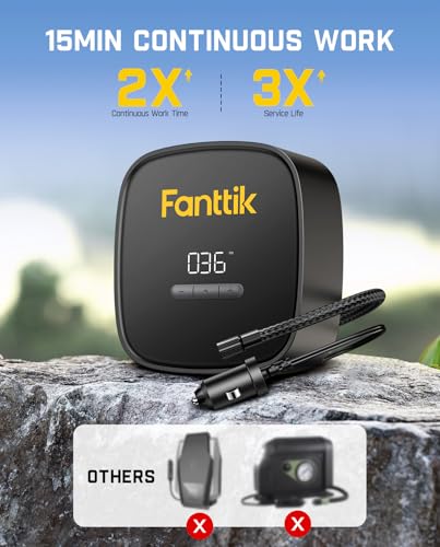 Fanttik X9 SE Tire Inflator Portable Air Compressor for Car, 12V DC Tire Pump with Pressure Gauge, 9.8ft Long Charging Power Auto Air Pump for Car, Motorcycle
