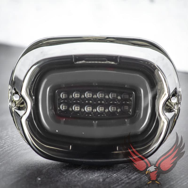 Eagle Lights HALOS Layback LED Tail Light with Turn Signals for Harley-Davidson® Motorcycles - color: Smoked