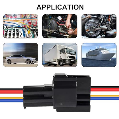 6Pcs 4 Pin Waterproof Connector Electrical Wire Plug Car Auto 4 Way Male Female Quick Disconnect Harness Connectors Plug Socket for Car Truck Motorcycle Marine Boat and Other Wire Connection