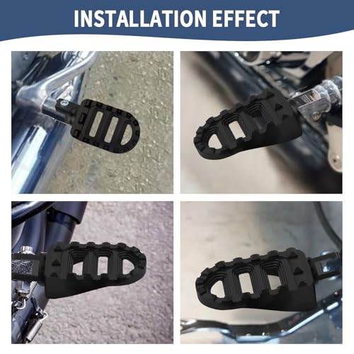 Motorcycle Foot Pegs MX Front Pegs Footrest Fit for Harley 2018-later Softail Low Rider S Breakout FXLRS Fat Bob 114 Street Bob FXBB Fat Boy Sport Glide FLSB (Black) - color: Black
