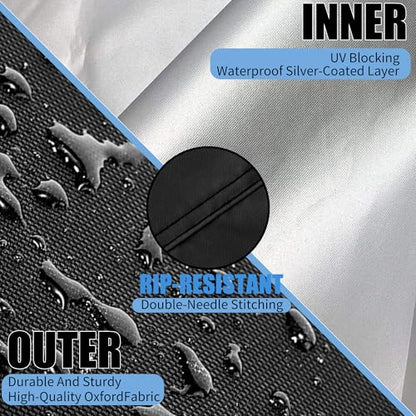 Motorcycle Cover Waterproof Outdoor,with Lock-Holes & Storage Bag,All Season Weather Sun Rain Protection Windproof Elastic Hem Night Reflective Design (96.5" Lx41 Wx50 H) - size: 96.5"Lx41"Wx50"H