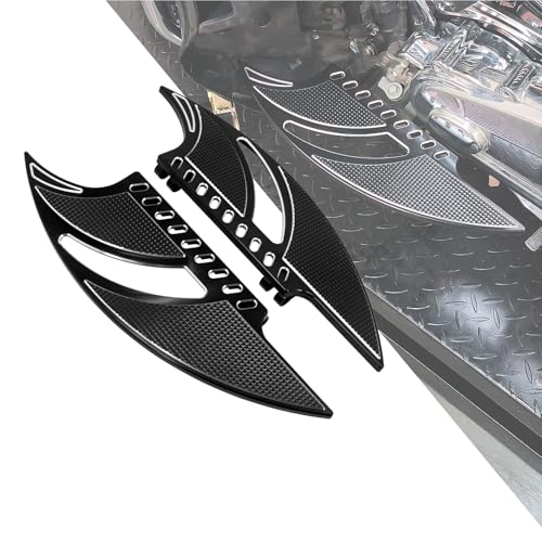 Motorcycle Floorboards CNC Tomahawk Front Rear Footboards Footpegs Fit for Harley Touring Electra Glide Street Glide Road Glide Softail Dyna Black - color: Driver Floorboards(Black)