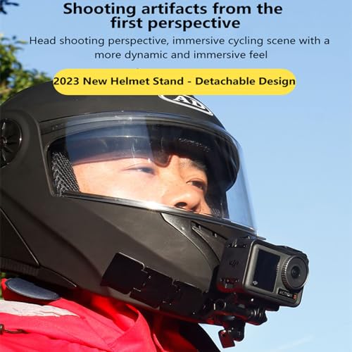 FLW418 Motorcycle Helmet Chin Mount Kits With Bracket Compatible with Gopro Hero 12,Dirt Bike Head Strap Clamp Holder, Quick Release Racing Cycling Accessories for DJI 3/4 Insta360 SJCAM Action Camera