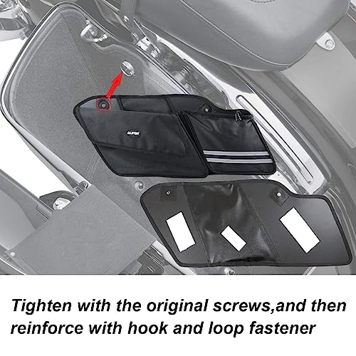 AUFER Left & Right Side Motorcycle Saddlebag Organizers Storage Bags Saddle bag Organizers Bag Compatible With For 1993-2013 Harley Touring Road King Road Glide Electra Glide Street Glide