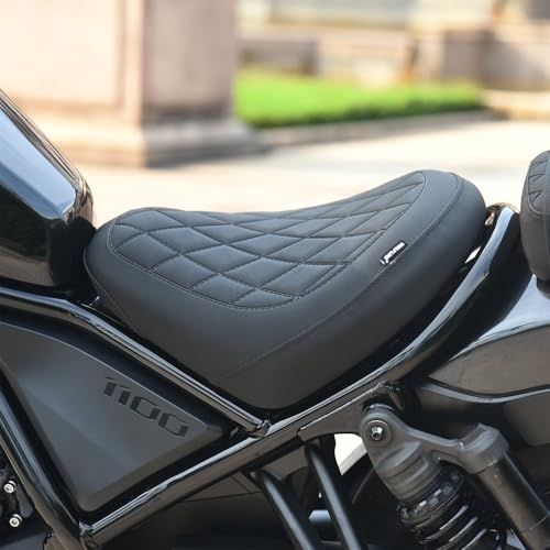 Motorcycle Rider Comfort Solo Seat Fit fot CMX1100 Rebel 1100 2021 2022 2023 2024 2025 2026, Front Driver Saddle Cushion Pillion Pad, Black - color: Front - Black