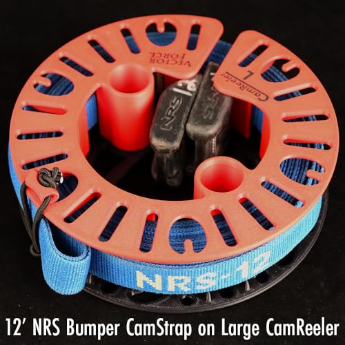 CamReeler Large Load Strap Manager - Roll Up a Pair of Cam Buckle or Ratchet Straps with Boots or Bumpers - for 11 to 15 Foot Straps - 1 Pack - color: Large Red