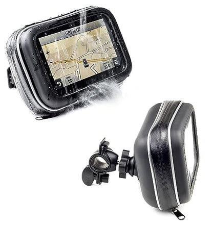 Motorcycle Handlebar Bike Mount with Waterproof Case for Garmin Drive Drivesmart Driveassist 52 51 50 55 Driveluxe Dezl OTR500 Nuvi Tomtom Go Comfort Supreme 5’’ Via 1425M 1525M 1525TM Go 52 520 5200
