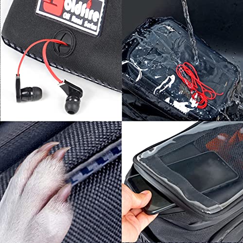 Motorcycle Tank Bag w/Strap Storage Bag Compatible with Honda Yamaha Suzuki Kawasaki Harley Water Resistant (Black) - color: Black