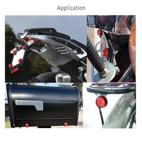 Red Reflector Motorcycle License Plate Bolts and Nuts - color: Red