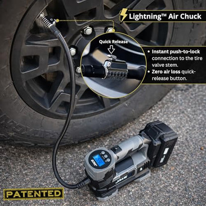 JACO 20V Cordless Tire Inflator Portable Air Compressor | 3.0Ah Lithium-Ion Battery Powered Air Pump