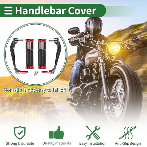 7/8" 22mm 15/16" 24mm Motorcycle Hand Grips Cover Kit Aluminum Alloy Rubber Handlebar Grips Diamond Pattern Side Checkered Diamond Pattern Red - color: Red
