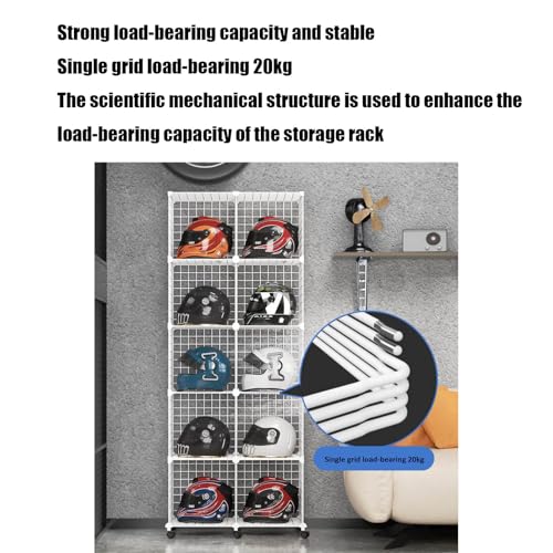 Motorcycle Football Helmet Display Case Cabinet Holder Rack,floor-standing Metal Fireman's Helmet Large Display Holder，retail Hard Hat Baseball Hats Display Stand,stackable Modular Shelves