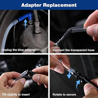 WORKPRO 3L Vacuum Brake Bleeder Kit, Pneumatic Brake Bleeder for One Person, with 1L Brake Fluid Refill Bottle, 22 Adapters, Air Coupler & Gloves, Brake Bleeding Tool for Various Vehicles, Motorcycles