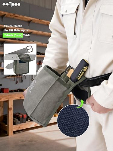 Canvas Tool Belt Pouch Fastener Tool Pouch Small Tool Pouches Flatfit Pocket Utility Pouch Tool Holster Nail Screw Pouch Bag for Electrician, Carpenter, Green, Pack of 2 - color: 2 Pack Green