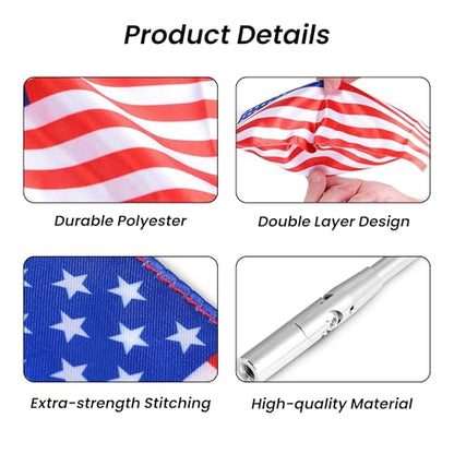 ONE.K.S Motorcycle Flag Mounts 1pcs Flag Pole Luggage Rack Vertical American USA Flagpole Fit for Honda Gold Wing GL1800 Touring Road King Street Road Glide FLHT Sportster XL883 1200 (Silver) - color: Silver