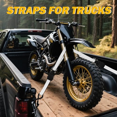 Heavy Duty 1" x 15' Ratchet Straps (4 Pack) - 2200 lb Break Strength with Soft Loops & Coated S-Hooks for Truck, Trailer, Motorcycle, ATV, UTV, Boat, Car Accessories (White) - color: White