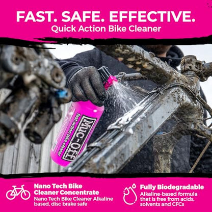 Muc-Off Bike Cleaner Concentrate | Powerful Nano Tech Bike Cleaner | Safe on Carbon Fibre, Biodegradable Formula for Bicycle and Motorcycle Cleaning - size: 33.81 Fl Oz (Pack of 2)