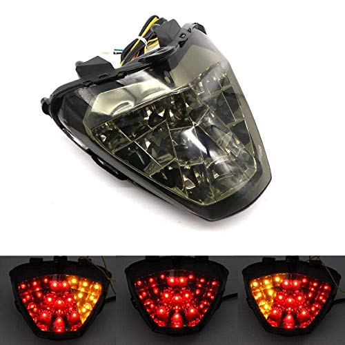 MZS Motorcycle Tail Light, LED Integrated Turn Signal Blinker Smoke Compatible with CBR250R 2011-2013 / CB300F 2015-2018 / CBR300R 2015-2022 - size: CBR250R/CBR300R/CB300F