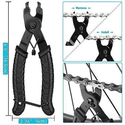 Bike Chain Repair Tool kit - Bicycle Chain Breaker Tool, Master Link Pliers, Chain Wear Checker for 7-11 and Single Speed Chains - style: Silver