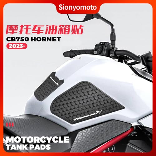 Fuel Gas Tank Pad Protector Stickers Decal Set Compatible with CB750 2023-2024 - Anti-Slip Protective Kit, Black, PVC Rubber Material, 3-Piece