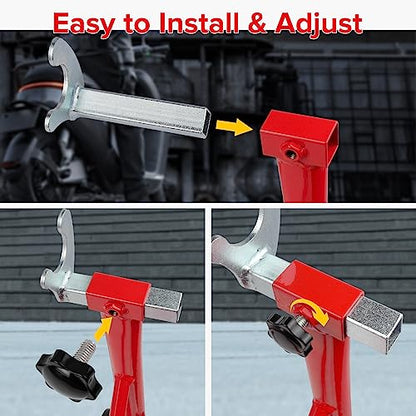Spool Lift Stand Attachments for Rear Sportbike Motorcycle Stands (Attachment ONLY), U and L-Shaped Adapter 2 Pairs - size: U+L