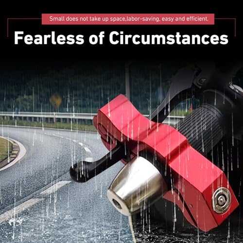 Motorcycle Handlebar Lock, Anti-theft Motorcycle Throttle Lock, Adjustable Brake Handlebar Locking Device, Universal Security Devices for Bicycle Scooter Moped ATV Tricycle (Red) - color: Red